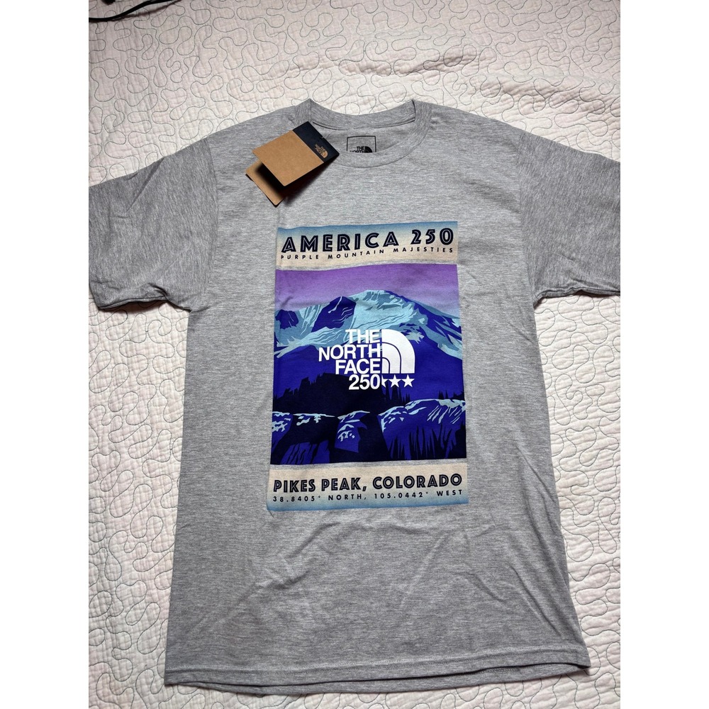 The North Face America 250 Pikes Peak Colorado Relaxed Tee Grey Mens Small
